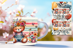 Elegant 15oz Mug Wrap Png Artwork , Teddy Bear Product Image 1