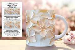 Stylish 11oz Mug Wrap Png Design , 3D Flower Product Image 1