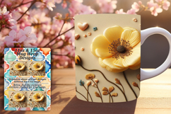 Whimsical 15oz Mug Wrap Png Artwork , 3D Flower Product Image 1
