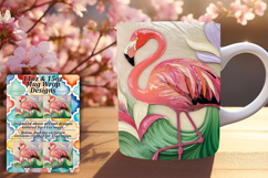 Graceful 11oz Mug Wrap Png Design , Flamingo Product Image 1
