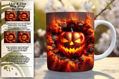 Joyful 15oz Mug Wrap Png Design , 3D Pumpkin Product Image 1