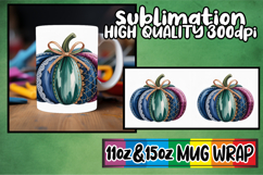 Radiant smiles 11oz 15oz mug wrap, Pumpkin Watercolor Product Image 1