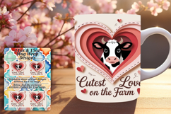 ELEGANT PNG for 15oz Mug Wrap , Cute Cow Product Image 1