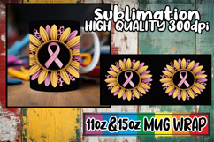 Uplifting days 11oz 15oz sublimation wrap, Breast Cancer Product Image 1