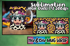 Blissful memories 11oz 15oz mug wrap, Cute Cow Product Image 1