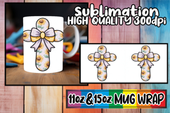 Cozy afternoons sublimation mug wrap, Cross and Bow Product Image 1