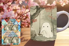 Halloween Mug Wrap with Ghosts Design 11oz 15oz Product Image 1