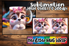 Loving memories sublimation mug wrap, 3D Dog Product Image 1