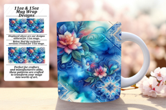 Trendy 15oz Mug Wrap Png Template , Watercolor Patter Product Image 1