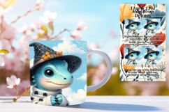 Stunning 15oz Mug Wrap Png Template , Halloween Dino Product Image 1