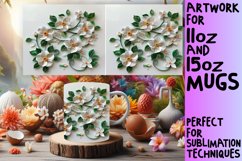 Delicate Colorful Springtime Blossom 3D Sublimation 11oz Product Image 1