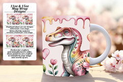 Joyful 15oz Mug Wrap Png Artwork , Cute Dino Product Image 1