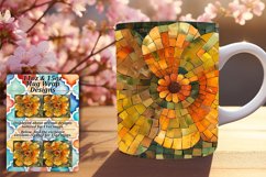 Abstract Mosaic Flower Mug Wrap Design 11oz 15oz Product Image 1