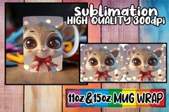 11oz 15oz Mug Wrap with 3D Christmas Design Product Image 1