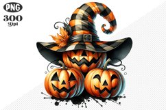 Halloween Pumpkins Sublimation - Clipart PNG Design Product Image 1