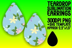 Boho Floral Paradise Sublimation Teardrop Earring Product Image 1