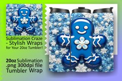 Holiday Magic: 3D Gingerbread Man Christmas Tumbler Wrap Product Image 1