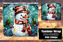 Noel Stained Glass 3D Christmas Wrap 20oz, Snowman Product Image 1