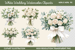 White Wedding Watercolor Clipart PNG Product Image 1