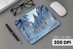 Winter Wonderland Snowflake PNG, Icy Tree Mouse Pad Design Product Image 1