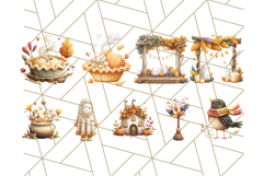 Cottagecore Halloween Clipart Cozy PNG, Autumn Fall Png Product Image 5