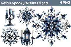 Gothic Spooky Winter Clipart PNG Product Image 1