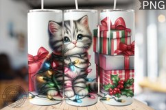 Christmas Cat Tumbler Wrap - Christmas Tumbler PNG Design Product Image 1