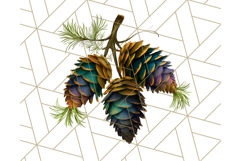 Peacock Christmas Clipart in Jewel Tones, Christmas Png Product Image 5