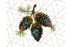 Peacock Christmas Clipart in Jewel Tones, Christmas Png Product Image 5