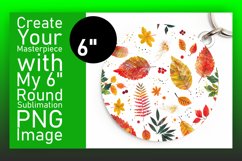 Elegant Fall Season Watercolor Round Design Art Keychain Product Image 1