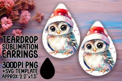 Vibrant Teardrop Earrings Design for Sublimation , Christmas Product Image 1