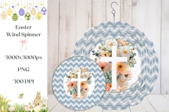 Floral Christian Cross Wind Spinner, Floral Wind Spinner Product Image 1