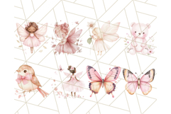 Pastel Pink Fairy Garden Clipart Bundle, Enchanted PNG Set Product Image 5