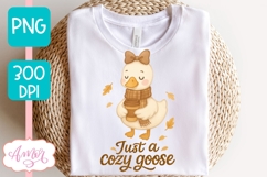 Just a cozy goose sublimation PNG | Fall shirt png design Product Image 3