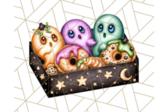 Ghost Café PNG Clipart, Cute Ghost Baristas Halloween Treats Product Image 5