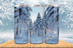 Winter Wonderland Snowflake PNG, Icy Tree 20oz Tumbler wrap Product Image 1
