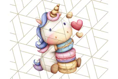 Cute Dessert Unicorn PNG Clipart with Cupcakes & Candies Product Image 5