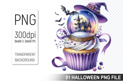 Spooky Cute Halloween Cupcakes Clipart PNG Bundle Product Image 7