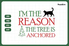 Christmas Cat Bandana Quotes SVG | Tree Is Anchored Product Image 3