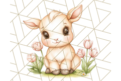 Cute Animals with Tulips PNG, Spring Flower Clipart Download Product Image 5