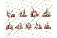 Vintage Truck Christmas Gnomes Clipart PNG, Cute Gnome Png Product Image 5