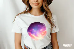 Galaxy Sublimation Backgrounds | Retro Celestial Stars PNG Product Image 2