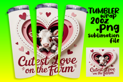 20oz Tumbler Template for Personal Use , Cute Cow Product Image 1