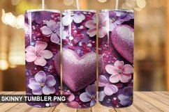3D Valentine's Day Tumbler Design | Sublimation Wrap 20 Oz Product Image 1