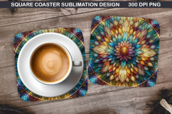 Flowers Coaster Sublimation, Spring Coaster PNG Design Product Image 1