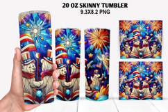 Skinny Tumbler 20oz Wrap Design,4th of july Tumbler PNG Product Image 1