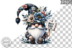 Best Dad Ever Sublimation - Father&#039;s Day Gnome Clipart PNG Product Image 1