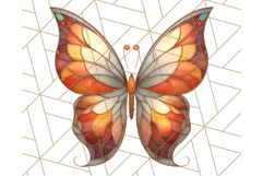 Stained Glass Butterfly PNG Colorful Clipart for Sublimation Product Image 5