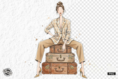 Stylish Spring Girl Clipart Product Image 1