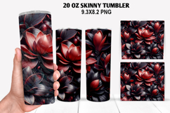 3D Flower Skinny Tumbler 20oz Wrap Design,Flowers Tumble PNG Product Image 1